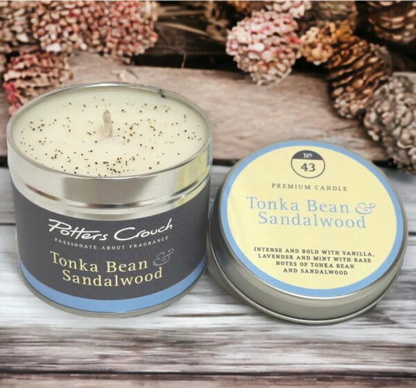 Tonka bean and sandalwood tin candle