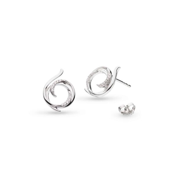 Entwine Helix Wrap Pave Stud Earrings