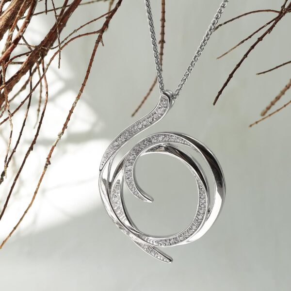 Entwine Helix Wrap Pave Grande Necklace