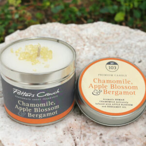 Chamomile Apple Blossom and Bergamot Tin candle